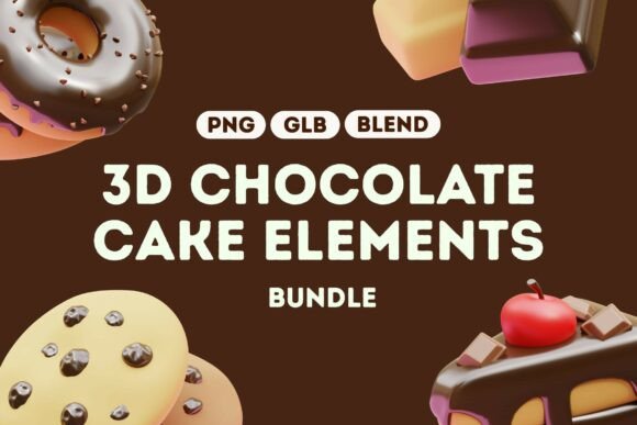 3D Chocolate Dessert Icons: A Sweet Strategy for Creative Projects