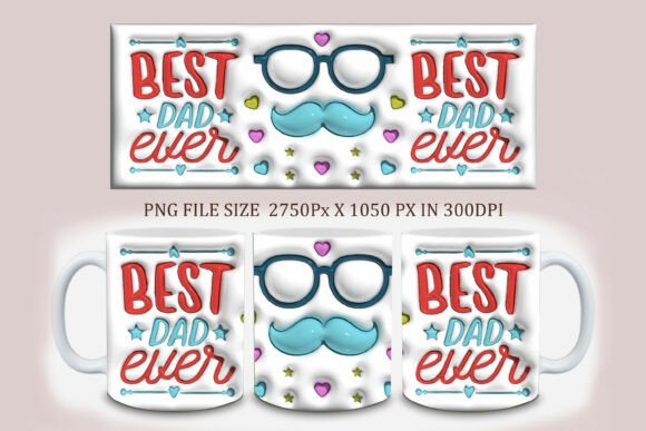 3D Inflated Father’s Day Mug Design