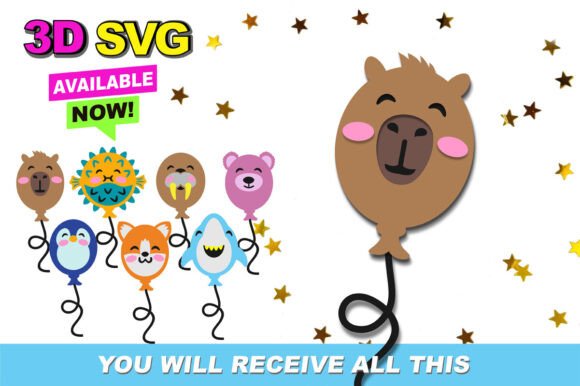 Bringing Party Decor to Life with Animals Balloons 3D SVG Files