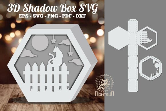 Cat Papercut 3D Shadow Box SVG 2