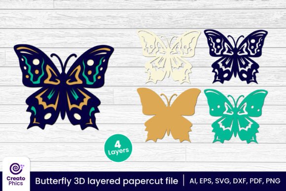 Decorative Butterfly 3D Layered Papercut: A Creative Craft for Every Project