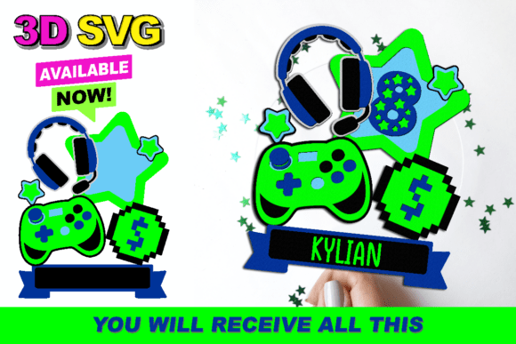 Elevate Events with Video Game Cake Topper 3D SVG
