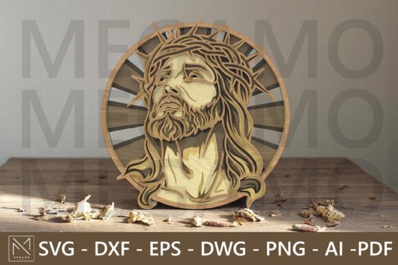 Elevate Your Faith Craft Projects with a Layered Round Jesus SVG 3D Laser Cut Design