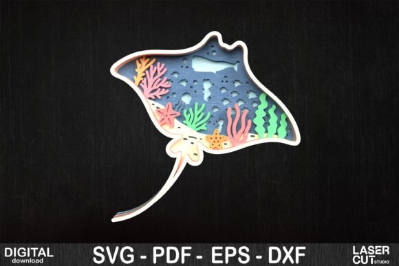 Elevating Laser Projects with a 3D Layered Manta Ray Ocean Scene