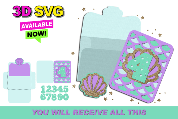 Elevating Paper Crafting with the Mermaid Card and Envelope 3D SVG Collection