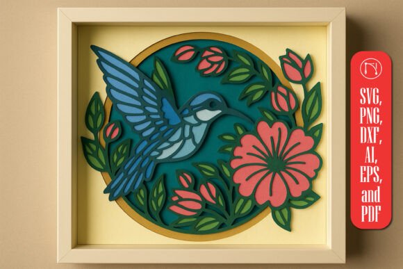 Evaluating the 3D Hummingbirds Shadow Box SVG Cut File for Layered Crafting Projects