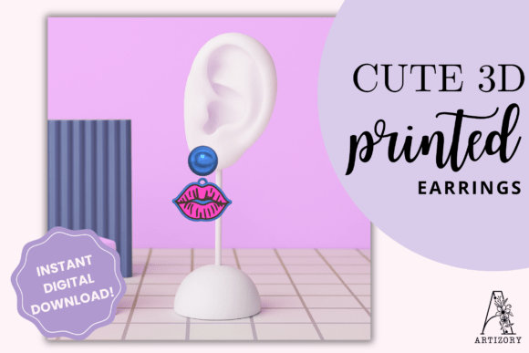 Lip Earring STL Files – 3D Printed Lips and Lip Earring STL File Set