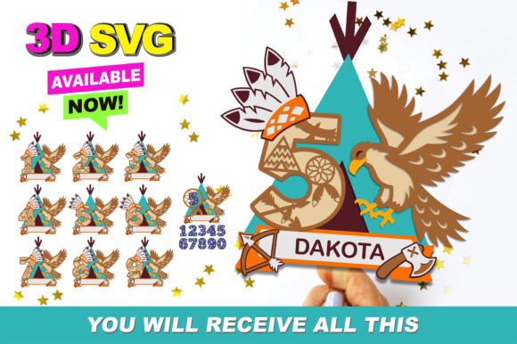 Redefining Cultural Celebration and Digital Craftsmanship with Native American Numbers Topper 3D SVG