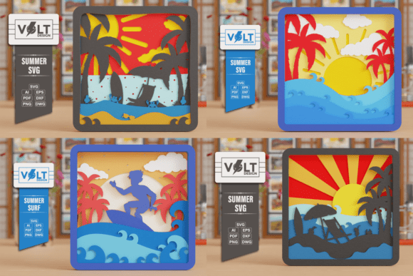 Summer SVG Beach 3D Craft Bundle for DIY Projects