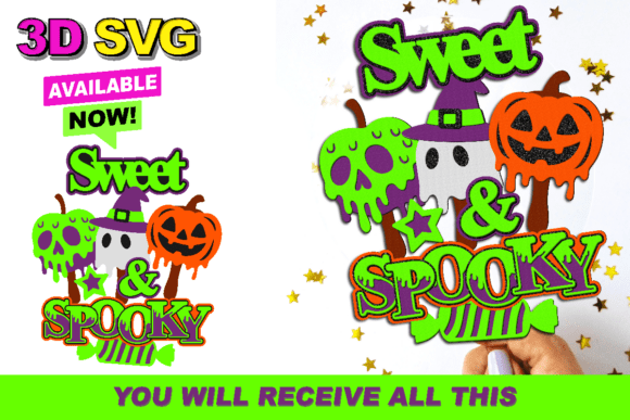 Sweet and Spooky Cake Topper 3D SVG: A Unique Digital Resource for Creative Projects