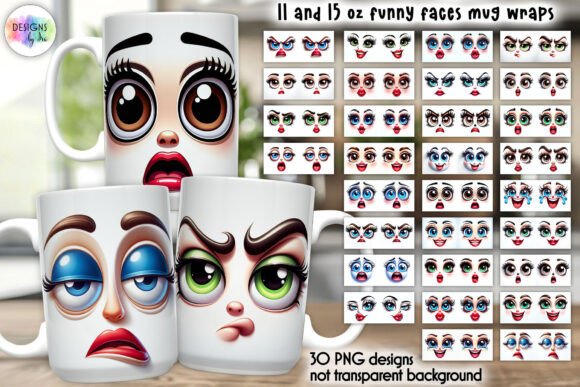 Turning Blank Mugs Into Conversation Starters with a 3D Funny Face Mug Wrap Bundle