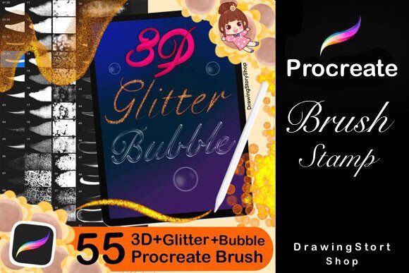 Unlocking Creativity with 55Procreate Glitter 3D Lettering Bubbles