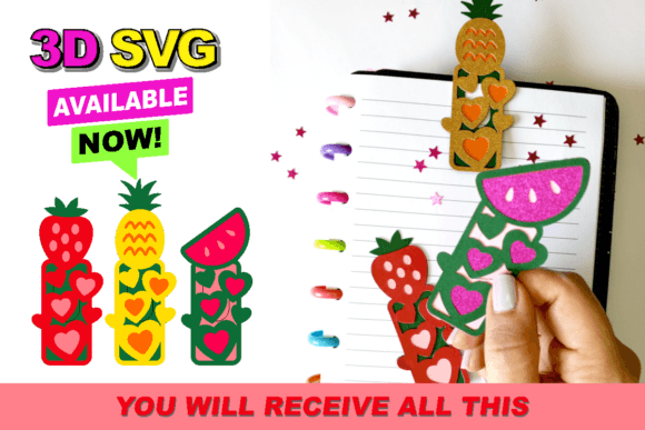 Unlocking Creativity with Fruits Bookmarks 3D SVG Designs