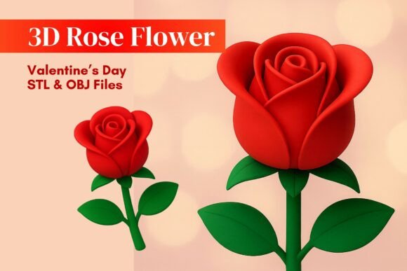 Valentine 3D Rose STL: A Beautiful Addition to Your 3D Printing Projects